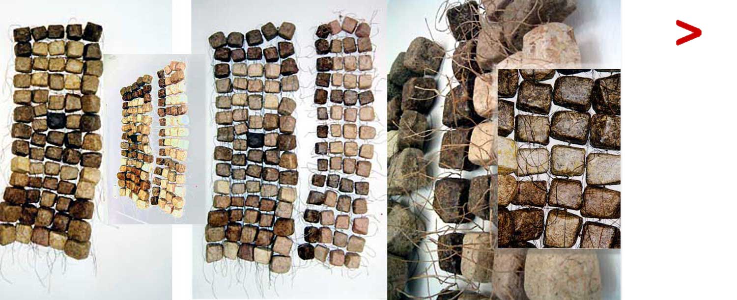 Steine aus hangearbeitetem Papier